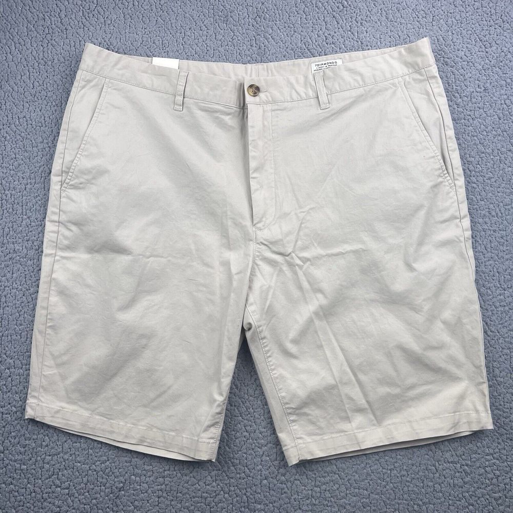 7 Diamonds Mens Chino Shorts 40 Beige ‎ 10" Inseam Walking Golf Casual